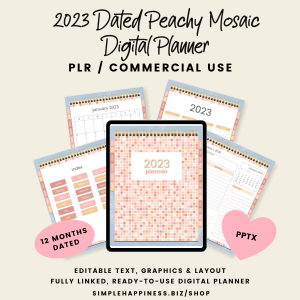 2023 Dated Peachy Mosaic Digital Planner