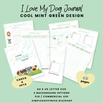 Cool Mint Green Dog Journal