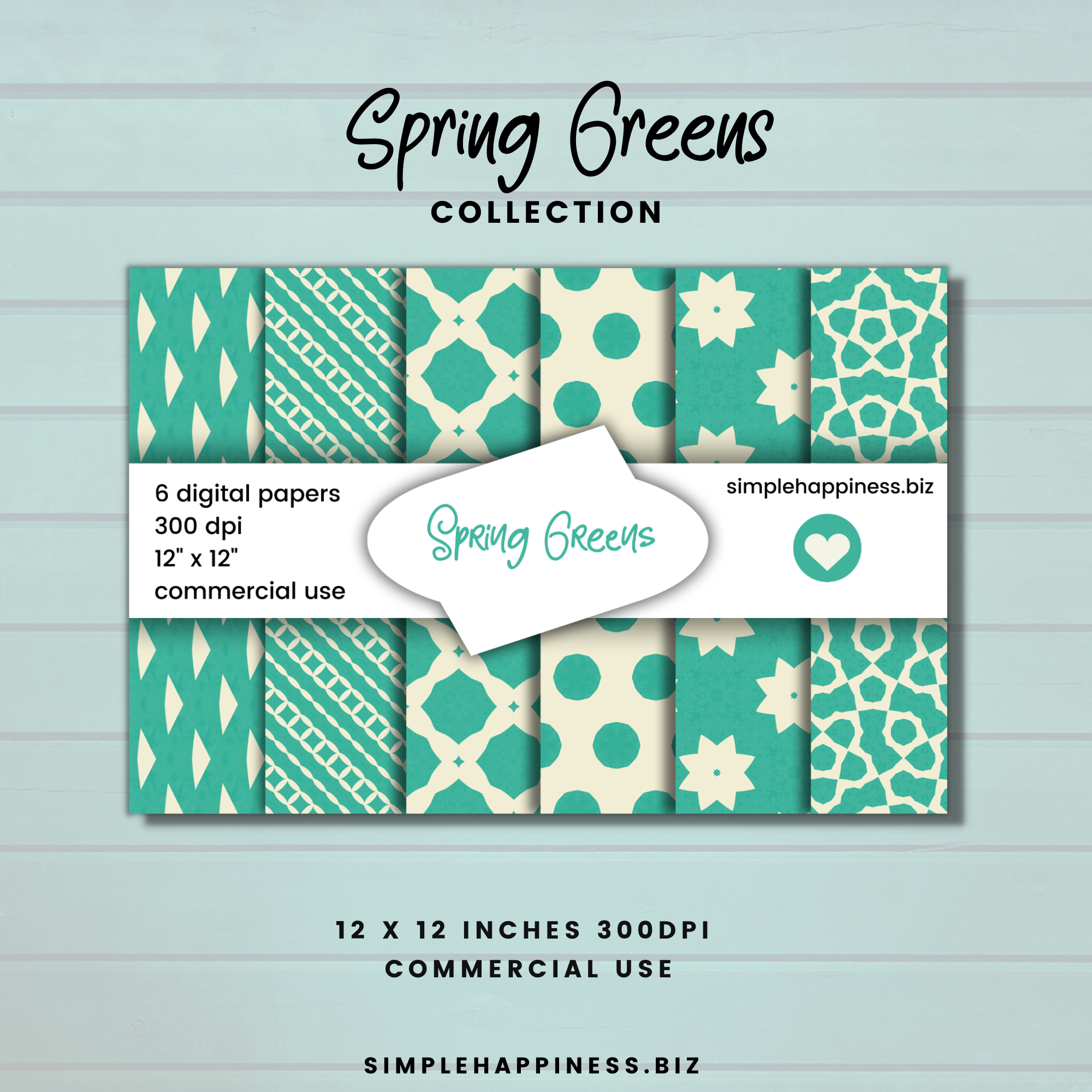 spring greens paper bundle