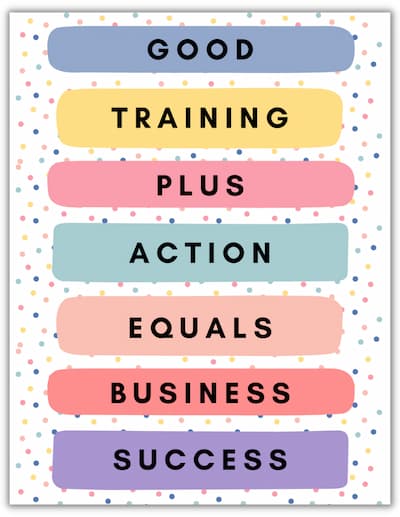 Good training plus action equals  business success