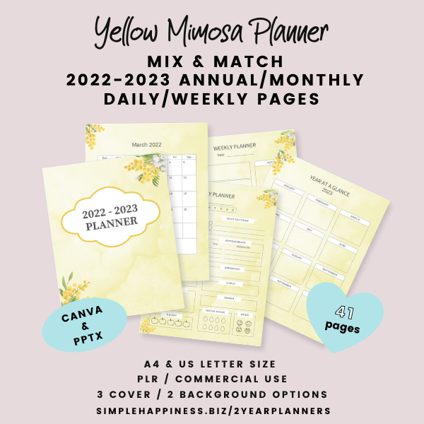 Yellow Mimosa Planner