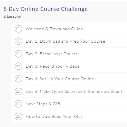 Challenge of a 5-day course