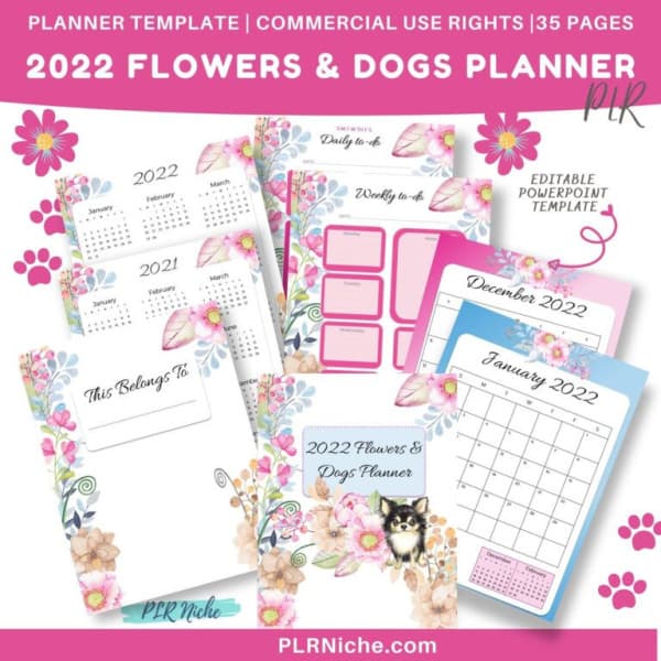 Flowers Dogs Planner