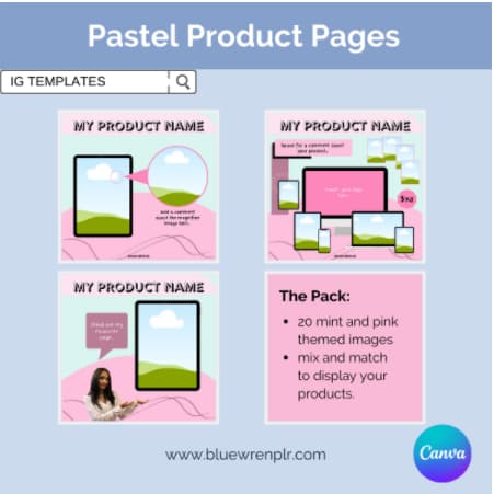 Instagram product mockup in pastel colors
