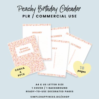 Peachy Birthday Calendar