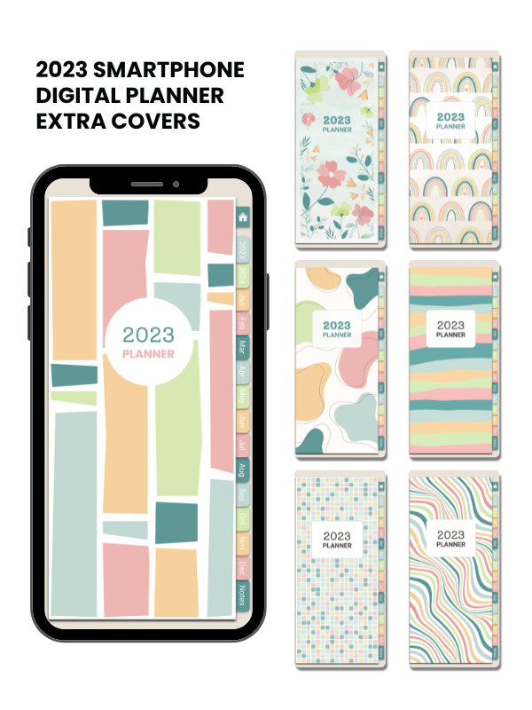 Smartphone Digital Planner Graphic Extra Covers vertical graphic