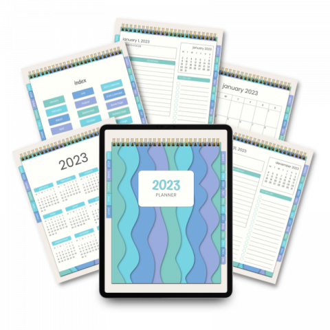 Cool Blue Affinity Digital Planner - Simple Happiness Biz
