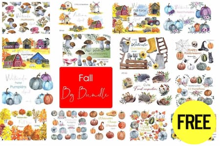 fall watercolor bundle