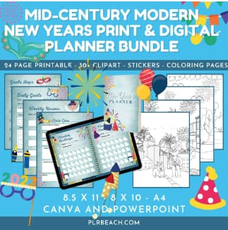 mid century modern new year planner
