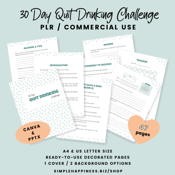 30 Day Quit Drinking Challenge Graphic