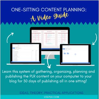 one sitting content planning