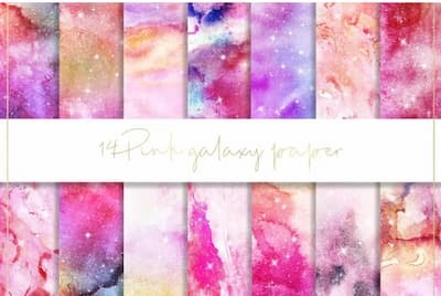 pink galaxy paper