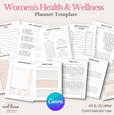 womens health and wellness planner