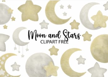 moon and stars clipart