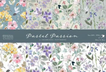 cf pastel flower seamless patterns