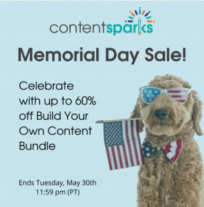 content sparks memorial day sale