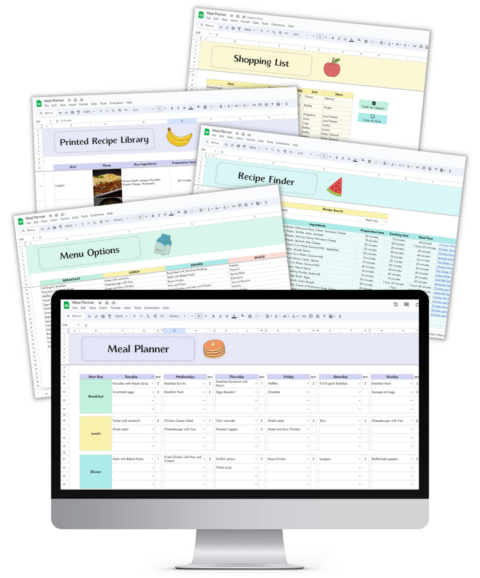 Meal Planner Spreadsheet - Simple Happiness Biz