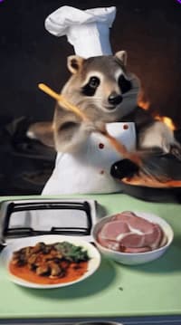 racoon cooking