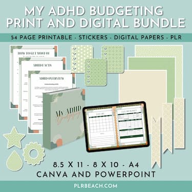 ADHD Budgeting Print and Digital Planner Bundle ADHD Budgeting Print and Digital Planner Bundle