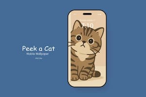 Peeking Cat Mobile Wallpaper