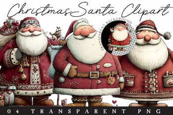 Christmas Santas from Design Bundles