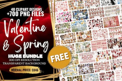 Valentine and Spring Clipart Bundle