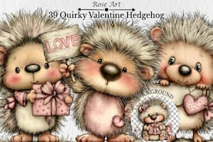 Quirky Valentine Hedgehog