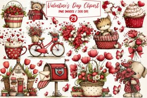 Whimsical Valentine's Day clipart