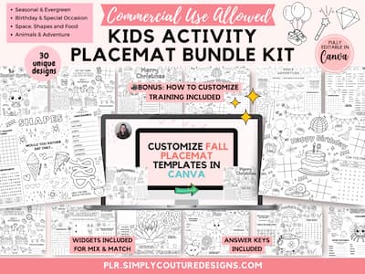 Kids Activity Placemat Bundle Kit