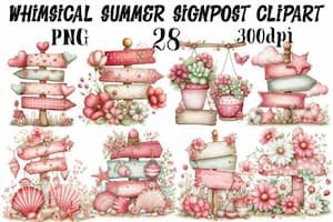 Whimsical Summer Signpost Clipart