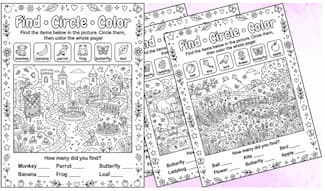 Hidden Treasure Find and Circle Activity Pack