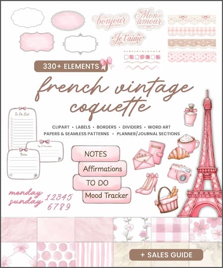 French Vintage Coquette Design Kit