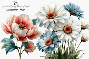 watercolor spring flower cliparts watercolor spring flower cliparts