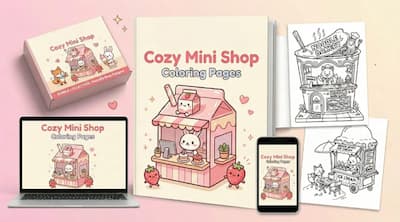 Cozy Mini Shop Coloring Pack Cozy Mini Shop Coloring Pack