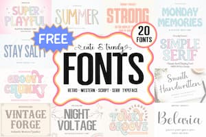 Cute & Trendy Font Bundle Cute & Trendy Font Bundle