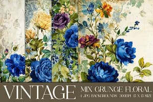 Vintage grunge floral backgrounds Vintage grunge floral backgrounds