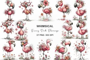 Funny Pink Flamingo Clipart