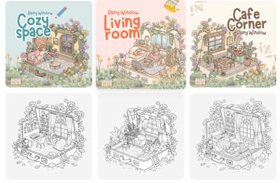 Cozy Room Coloring Vault