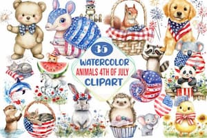 Animals 4th July Ciipart