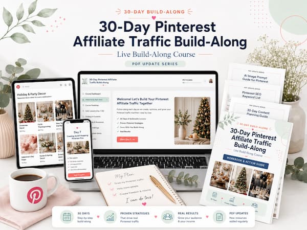 30 day build along 30 DAY PINTEREST AFFILIATE TRAFFIC BUILD ALONG