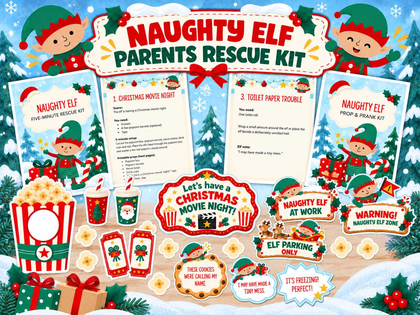 Naughty Elf Parents Rescue Kit graphic-1 Babys First Year Journal
