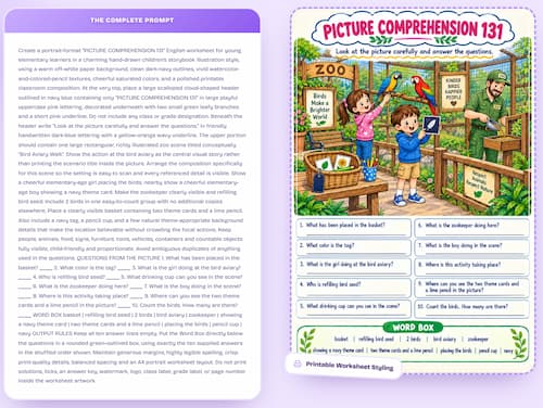 Picture Comprehension Prompt Vault
