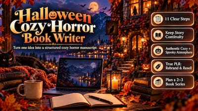 Halloween Cozy Horror Book Writer